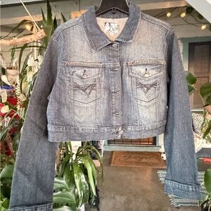 Plus size glitter ✨ Denim Cropped Jacket